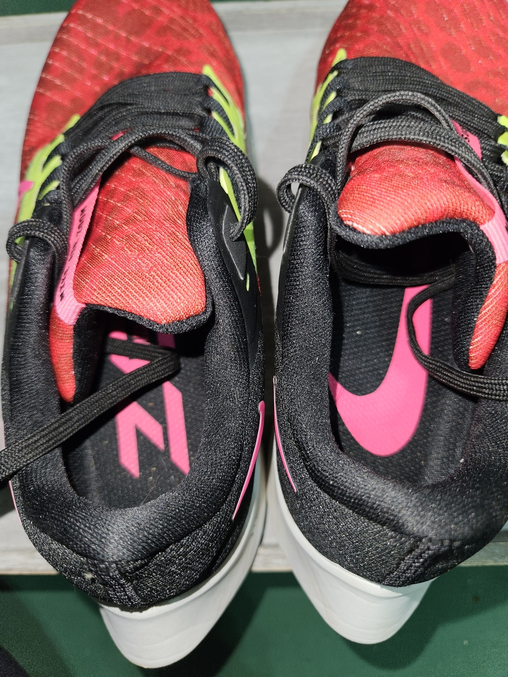 Nike Women's Running Shoes - Red with Pink & Yellow Accents - Picture 4 of 5